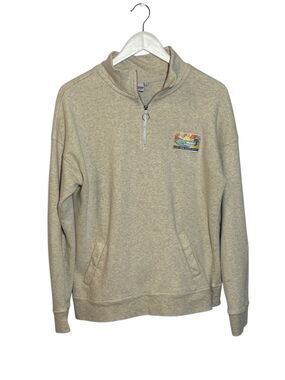 Ron Jon Surf Shop 1/4 zip pullover in light sand - XL